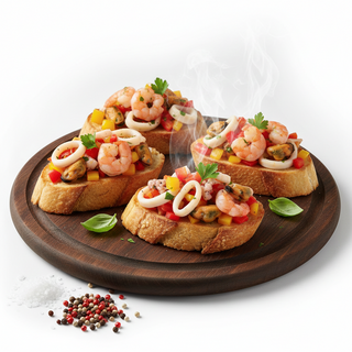 Fantasia di bruschette di mare