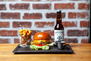 London cheese burger + bere craft