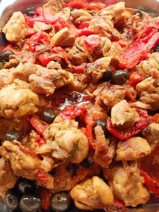 Bocconcini di pollo con peperoni 