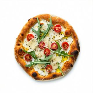 Bianca con rucola, pomodorini e scaglie