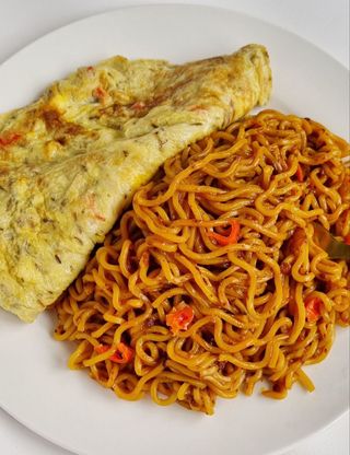 Indomie and Fried eggs