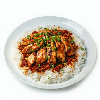 Plato Combinado De Pollo Con Arroz Sin Verdura