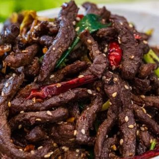 STIRFRIED BEEF (Served with a choice of ugali,rice,chapati,chips)