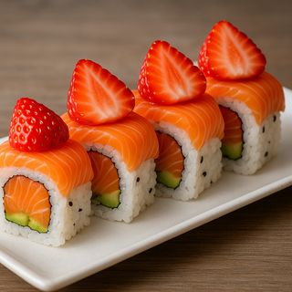 4. Uramaki salmone con fragola