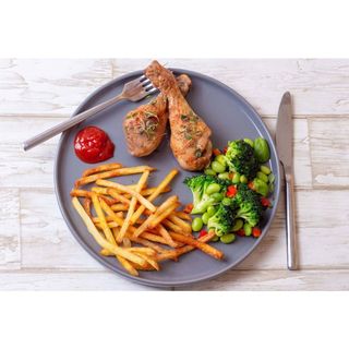 Crunchy drumstick +chips