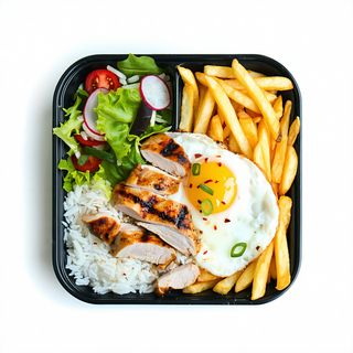 Plato combinado con pollo