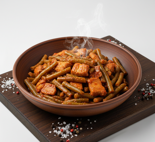 Fasole verde cu carne de porc