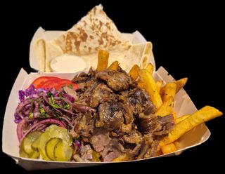 Shaorma de vită la farfurie