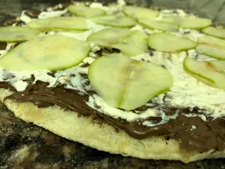 Focaccia nutella riccota pera