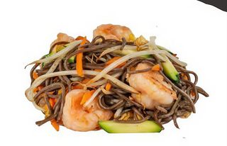 26. Soba con gamberi