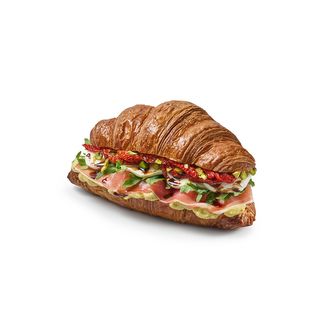 Круасан з хамоном, сиром Моцарела та в'яленими томатами (154г)