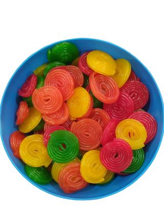Discos colorines (acidos) de haribo