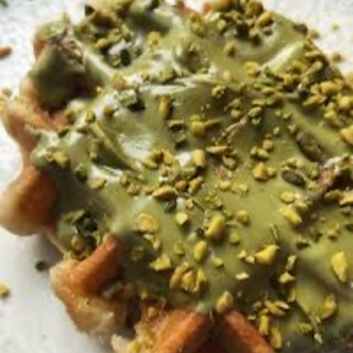 Gofres con pistacho 