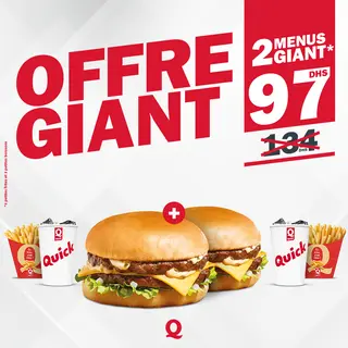 2 Giants + 2 frites + 2 boissons
