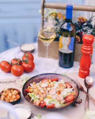 Салат "Цезарь" с креветками