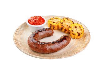 Домашен суджук с грилована царевица и лютеница (480г)