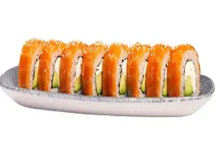 Premium uramaki z kremowym serem i łososiem, 8 szt.