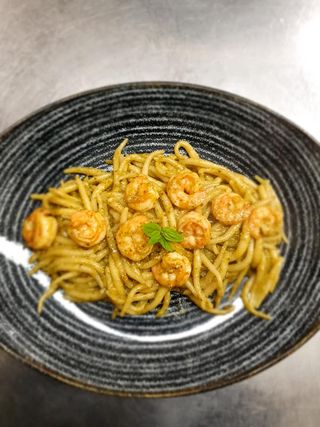 Pljukanci s pestom i gamberima