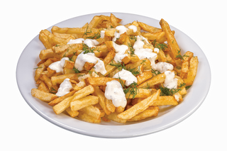 Пържени кapтофи  със чеснов сос (400г)