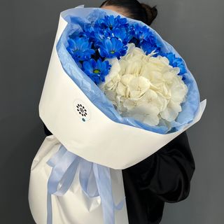 Букет "Гортензія та блакитна хризантема (4)"
