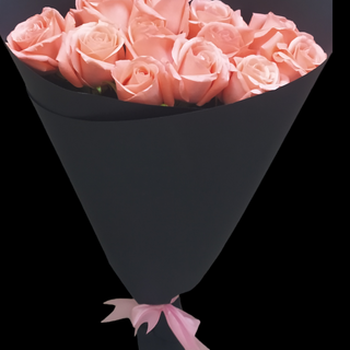 Bouquet de fleurs Emballage noir rose rose