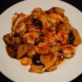 Gambas con Bambú y Setas Chinas