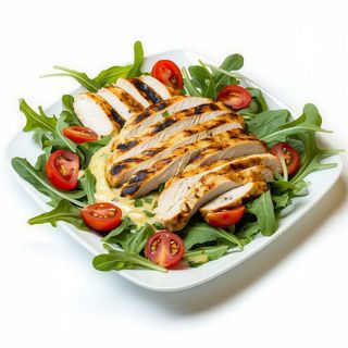 Ensalada De Pollo Con Hummuns