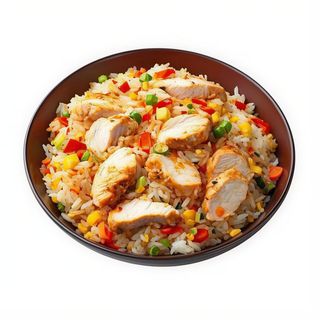 Arroz frito con pollo