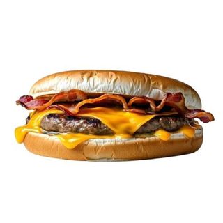 Bocadillo de Hamburguesa Con Queso Curado y Bacon