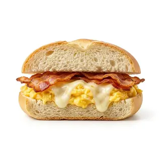 Mollete De Bacon Con Queso Y Huevos Revueltos