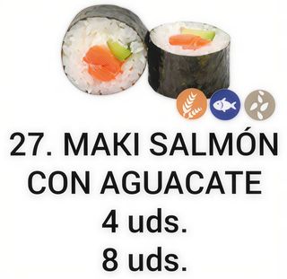 23. Maki De Salmón Con Aguacate (8 Uds.)
