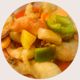 Gambas con Salsa Agridulce