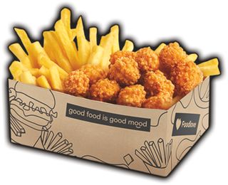 Zestaw popsy z frytkami i surówką