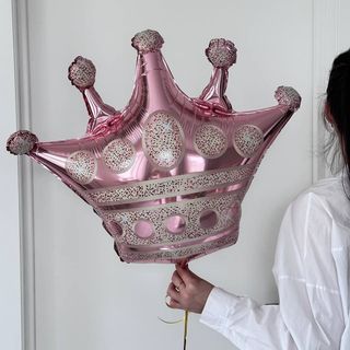 Корона фольгована рожева, 75 см 