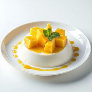 Panna cotta con mango