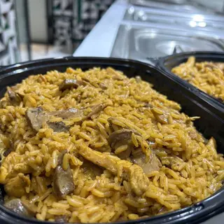 Riz à la crème émincés de poulet et champignons