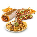 Para 2: Quesarito y Crunchywrap con Nachos con carne y queso ó pollo picante 
