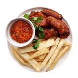 Chicken and fried yam served with pepper sauce