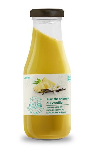 Suc bio de ananas cu vanilie 250 ml