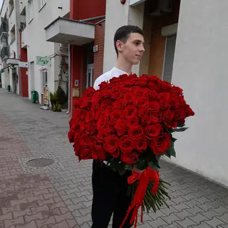Bukiet - róża czerwona 70-80cm  50szt