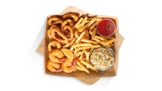 Seafood&chips z owocami morza