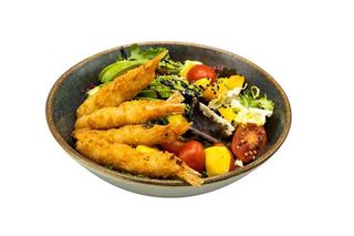 Ensalada De Langostinos Crujientes