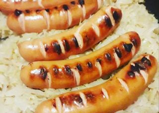 Wurstel bavaresi, senape patatine fritte