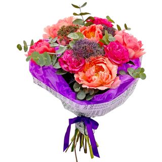 Buchet bujori si trandafiri