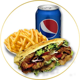 Menú kebab + patatas + bebida