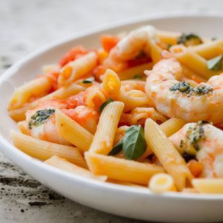 Massa Penne Camarão