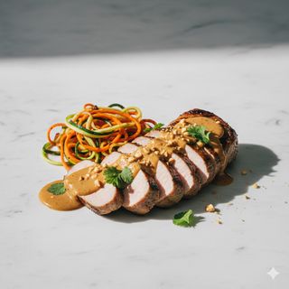 Maiale con salsa di arachidi