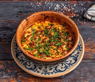 CrevețI Saganaki gratinați