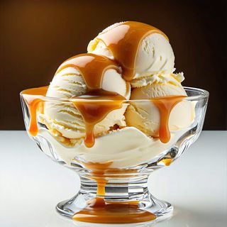 Крем карамел със сладолед