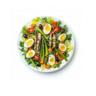 Ensalada con boquerones y atún, espárragos y aceitunas Nº1